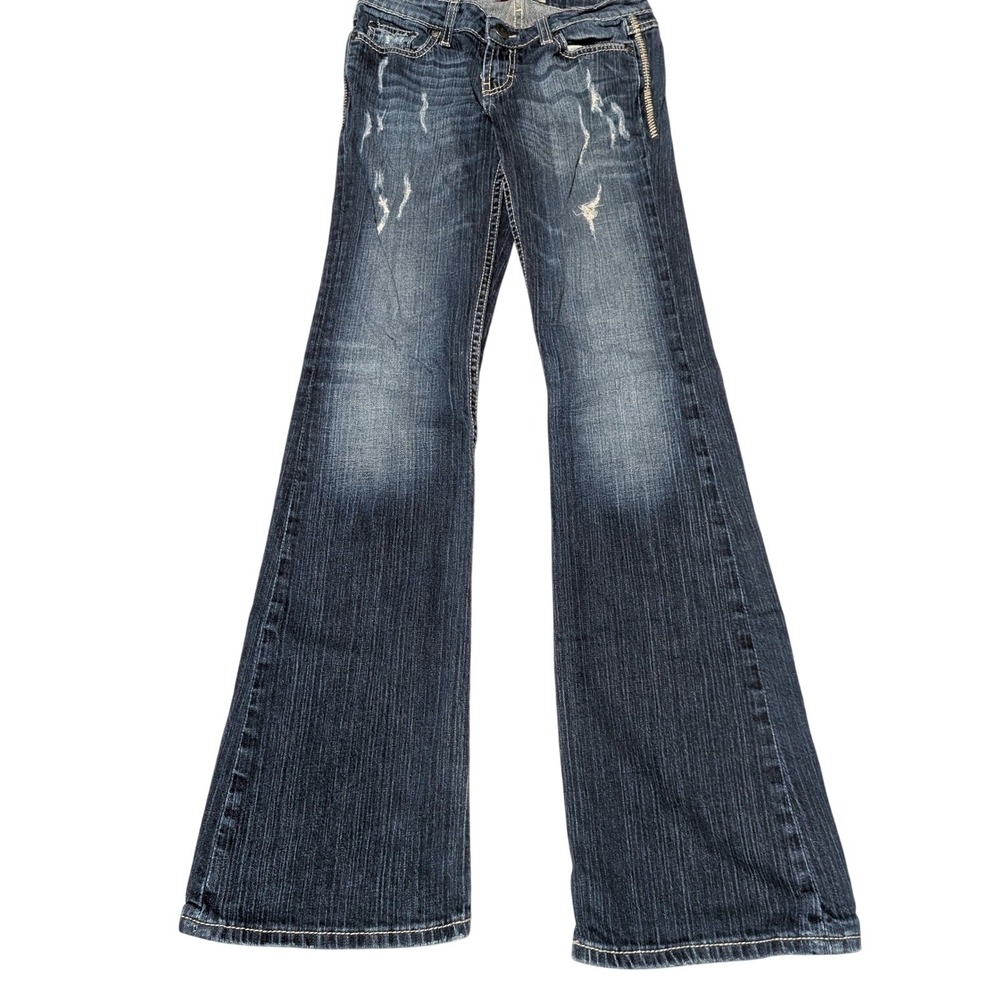 Vintage BKE Sabrina Jeans Women 26 Dark Wash Bootcut Low Rise Thick Stitch Y2K